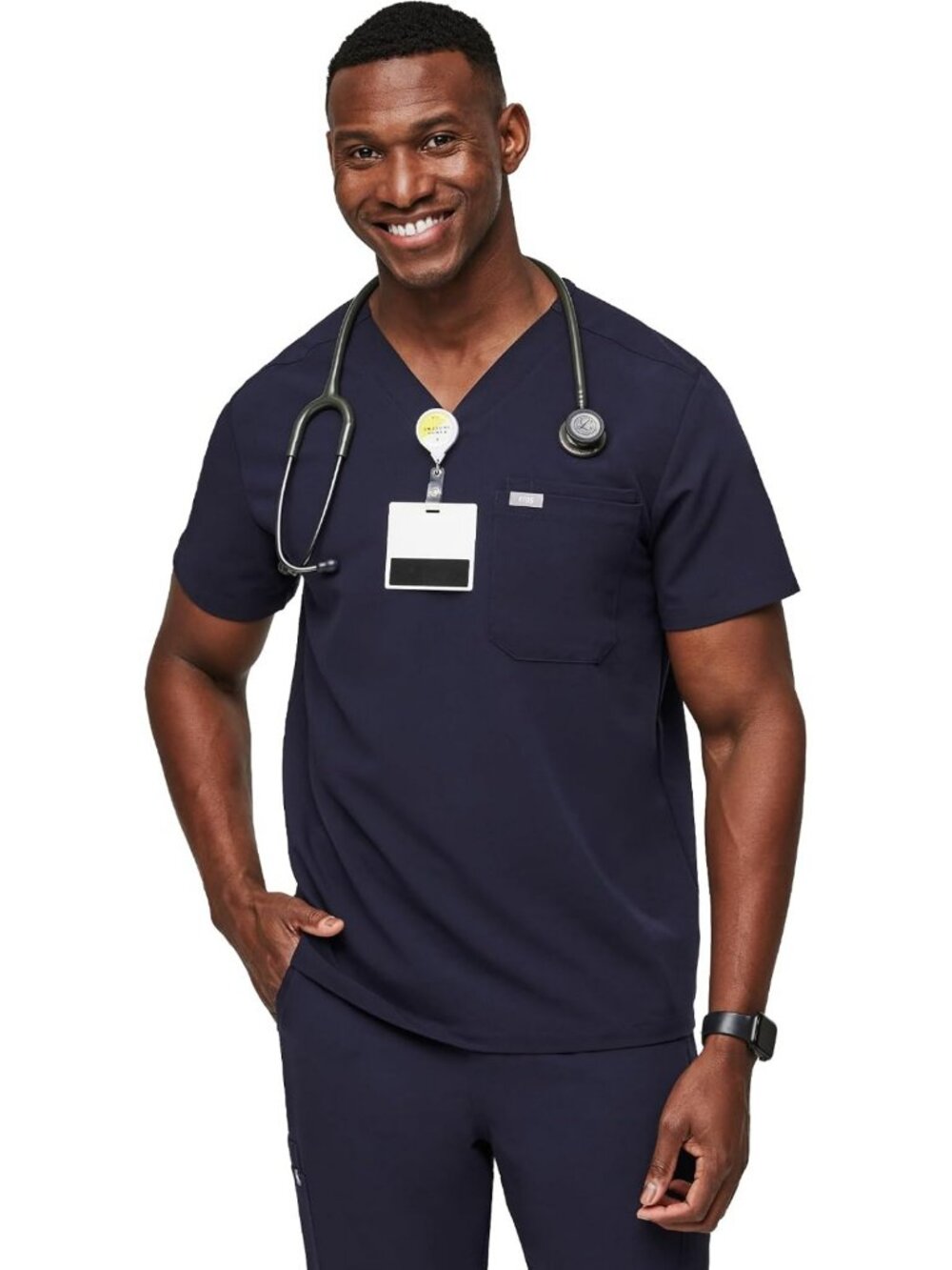 Stylish Men's Medical Scrub Top | Comfortable, Breathable Fabric, Easy Care